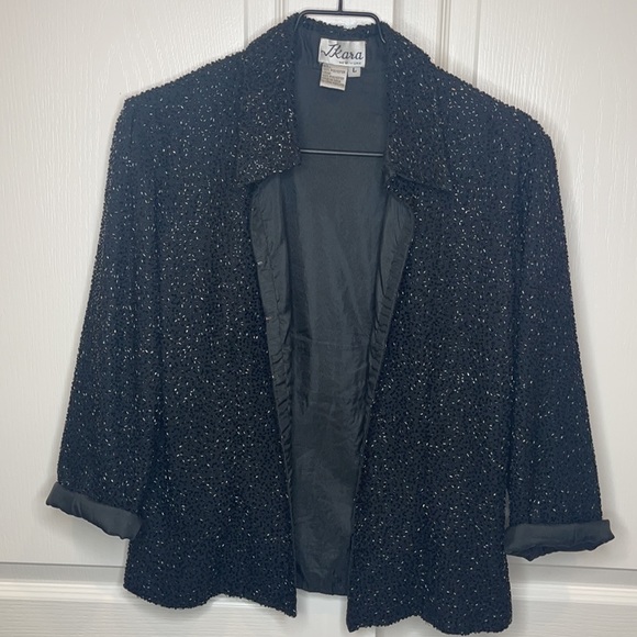 JKara New York Black Beaded Jacket/Top Size L - Picture 7 of 11